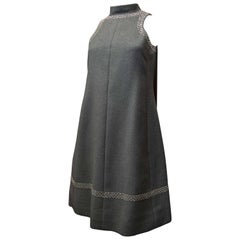 1960s Geoffrey Beene Grey Wool Mod Dress