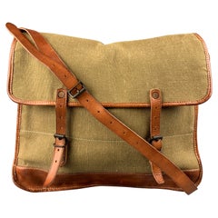 RRL by RALPH LAUREN Olive & Tan Canvas Leather Messenger Bag