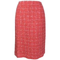Vintage Chanel Wool Bloucle Plaid Skirt