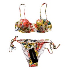 Dolce & Gabbana two - piece romantic floral printed swimwear bikini set 