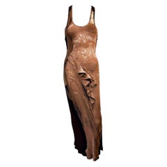 Vintage Jean Paul Gaultier S/S 1999 Runway Goddess Trompe L'oeil Graffiti Maxi Dress