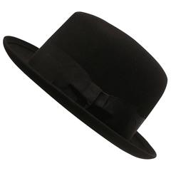 Vintage Lock and Co Hatters Black Fedora with Brooks Brothers Hat Box