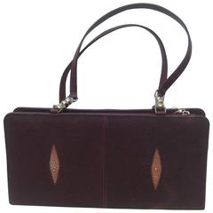 Exotic Genuine Stringray Burgundy Handbag 6