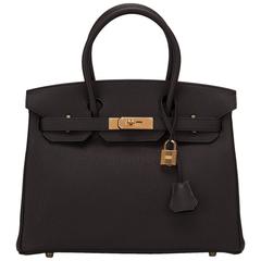 Hermes Black Togo Birkin 30cm Gold Hardware