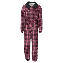 Retro 1980s Ungaro pink and black checked snowsuit