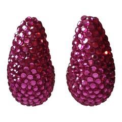1980s Richard Kerr Hot Pink Clip On Earrings 1980s Richard Kerr Hot Pink Clip On Earrings