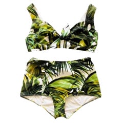 Dolce & Gabbana tropical jungle print hotpants swimsuit swimwear 