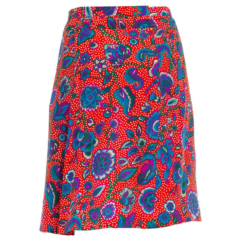 1960s Saks Fifth Ave Psychedelic Printed Skirt With Glitter Detail For ...