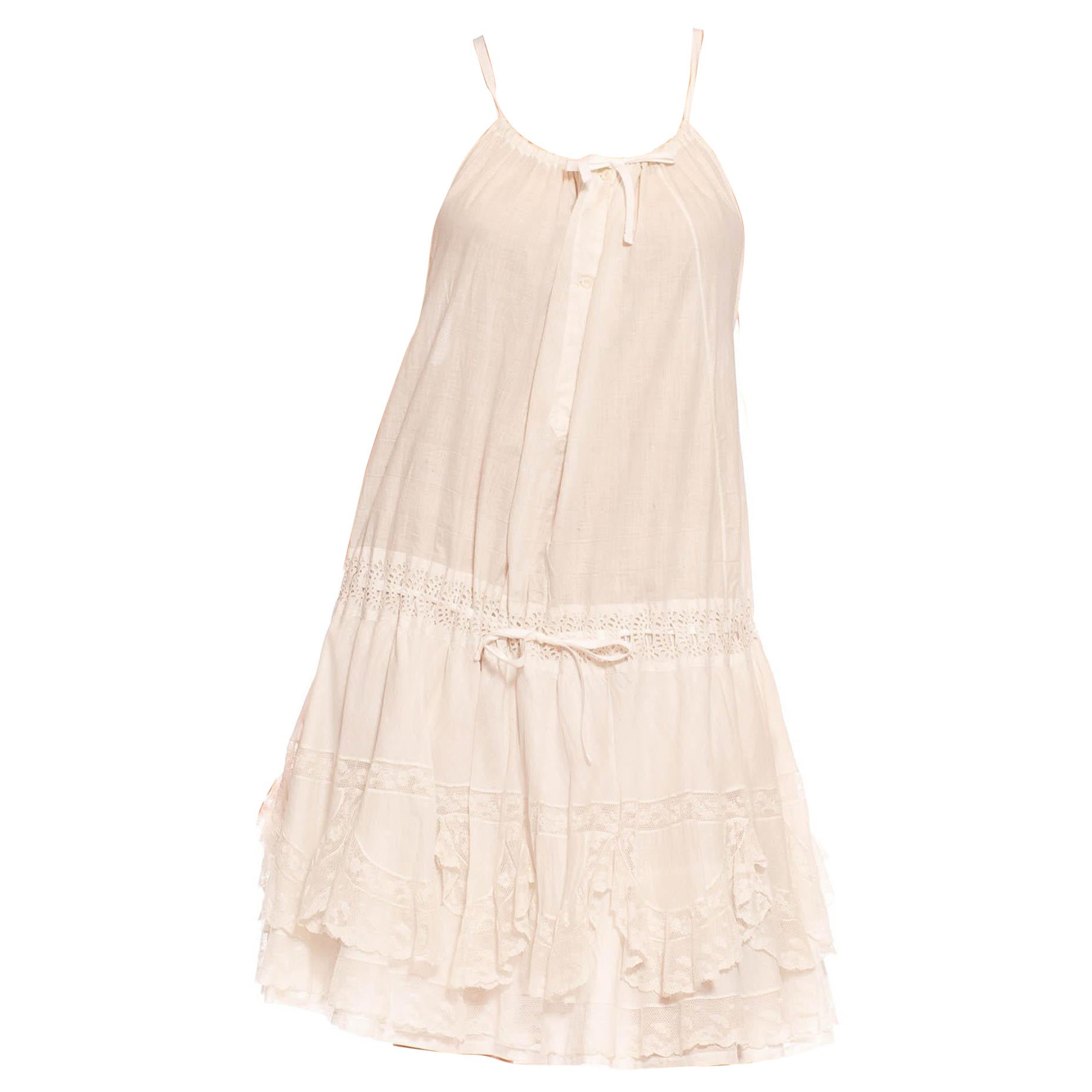 Victorian Morphew Collection White Cotton Lace Dress For Sale