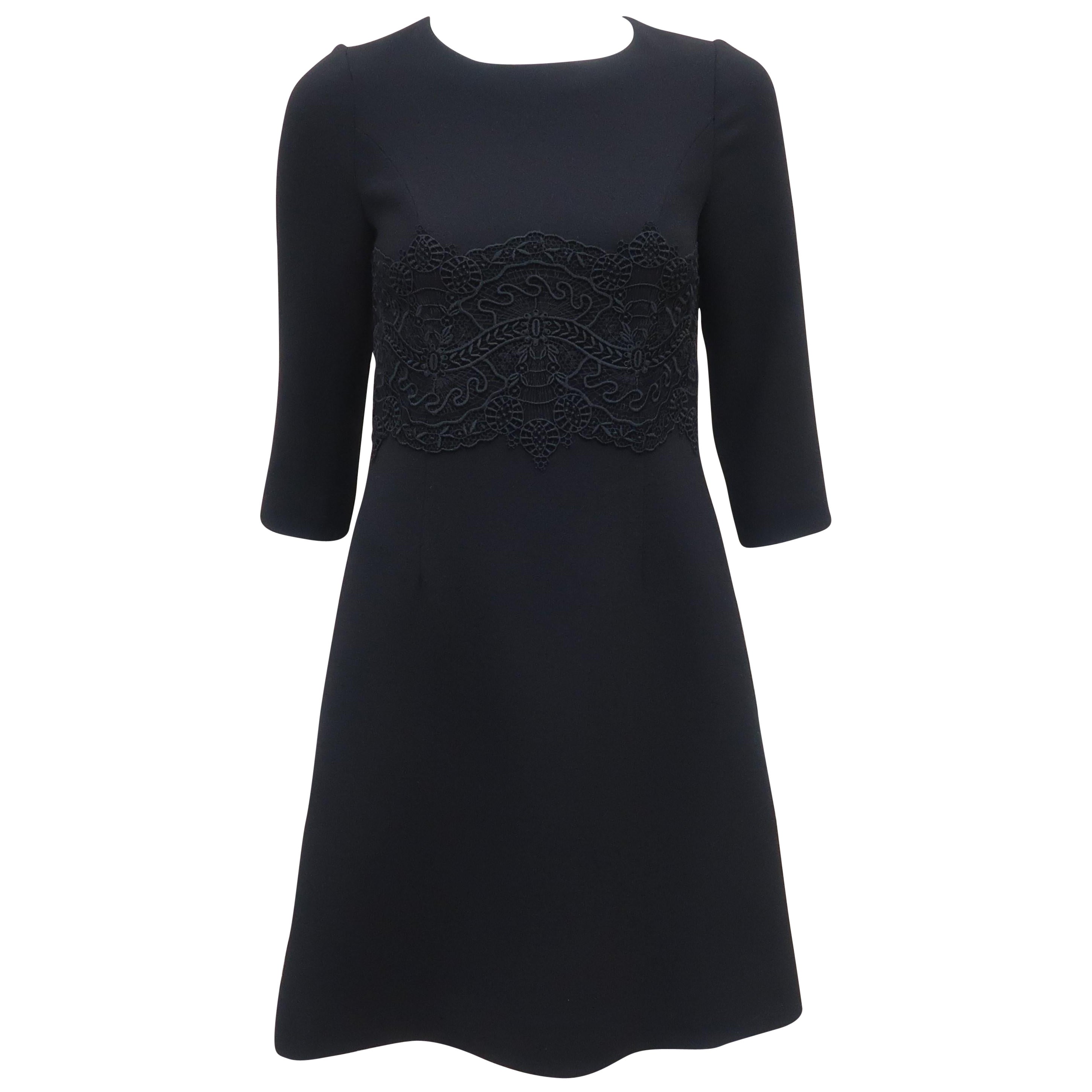 Peggy Jennings Crepe 'Little Black Dress' With Lace Accent For Sale