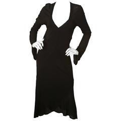 YSL Black Dress W/ Bell Sleeves and Open Back 