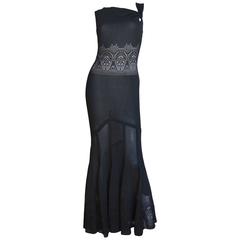 Galliano Mermaid Dress W Sheer Midriff 12