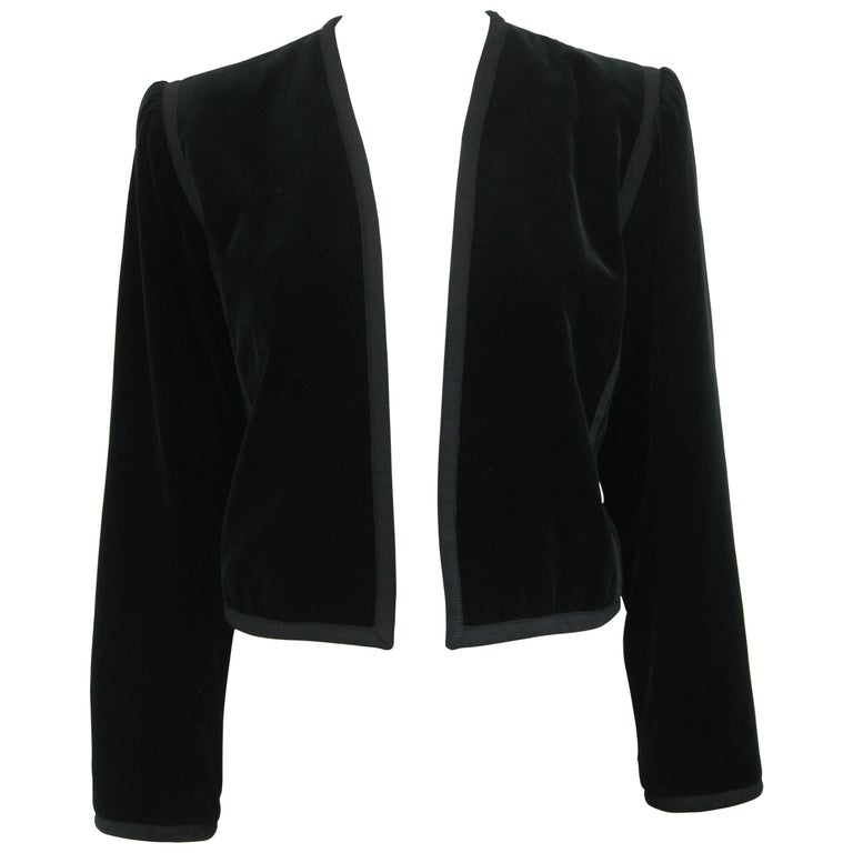 Yves Saint Laurent Rive Gauche Black Velvet Bolero Jacket