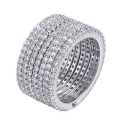 6,00 Carati Cubic Zirconia Argento Anello di Eternità con Cerniere a Sette File