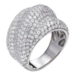 6.80 Carat Cubic Zirconia Sterling Silver Turban Engagement Cocktail Dress Ring