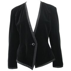 Yves Saint Laurent Rive Gauche Black Velvet Evening Jacket