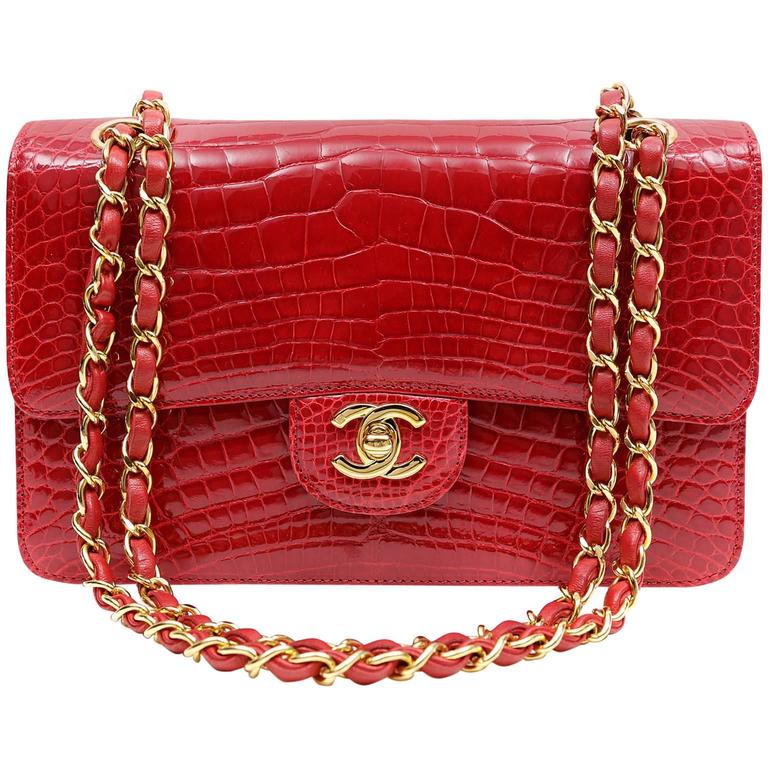 Chanel Classic Flap Micro Shoulder Bag Pochette 1770907 Red Lambskin Auction