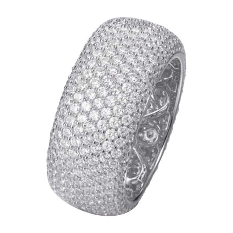 7.05 Carat Cubic Zirconia Sterling Silver Destiny Wedding Band Cocktail Ring For Sale