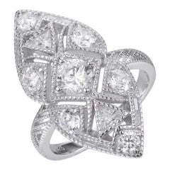 2.58Carat Cubic Zirconia Art Deco Inspired Designer Plaque Engagement Dress Ring