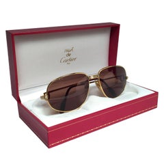 New Retro Cartier Romance Vendome 58MM France 18k Gold Plated Sunglasses