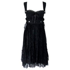 NEW Dolce & Gabbana Black Corset Lace Evening Cocktail Dress 40