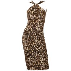 Michael Kors S/L Leopard Printed Cocktail Dress