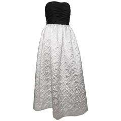 Bill Blass 80s Black & White Strapless Evening Gown Size 6. 6
