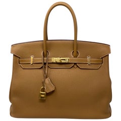 Hermès Birkin Gold 35 Tasche GHW