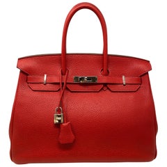 Hermès Birkin 35 Rouge Casque Bag 