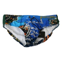 Dolce & Gabbana Blue Men's Portocervo Swimwear Swim Briefs Beachwear DG Logo