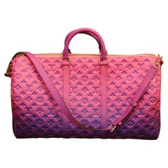 Brand New Louis Vuitton Keepall 50B Taurillon Illusion Blue/Pink by Virgil Abloh