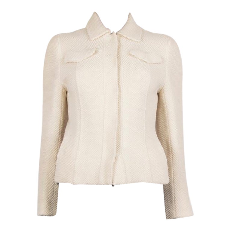 Akris 2 piece Ivory Cotton Blend Top and Jacket For Sale at 1stDibs