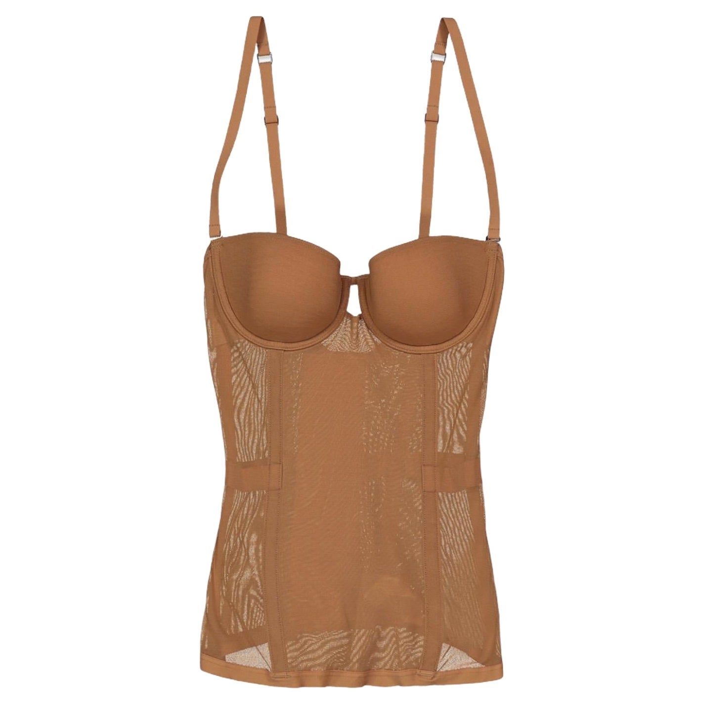 NEU La Perla Nudefarbenes Oberteil Korsett Bustier trägerlos 34D 75D