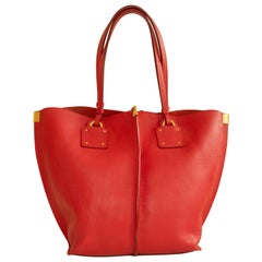 Chloe Red Leather Tote Bag