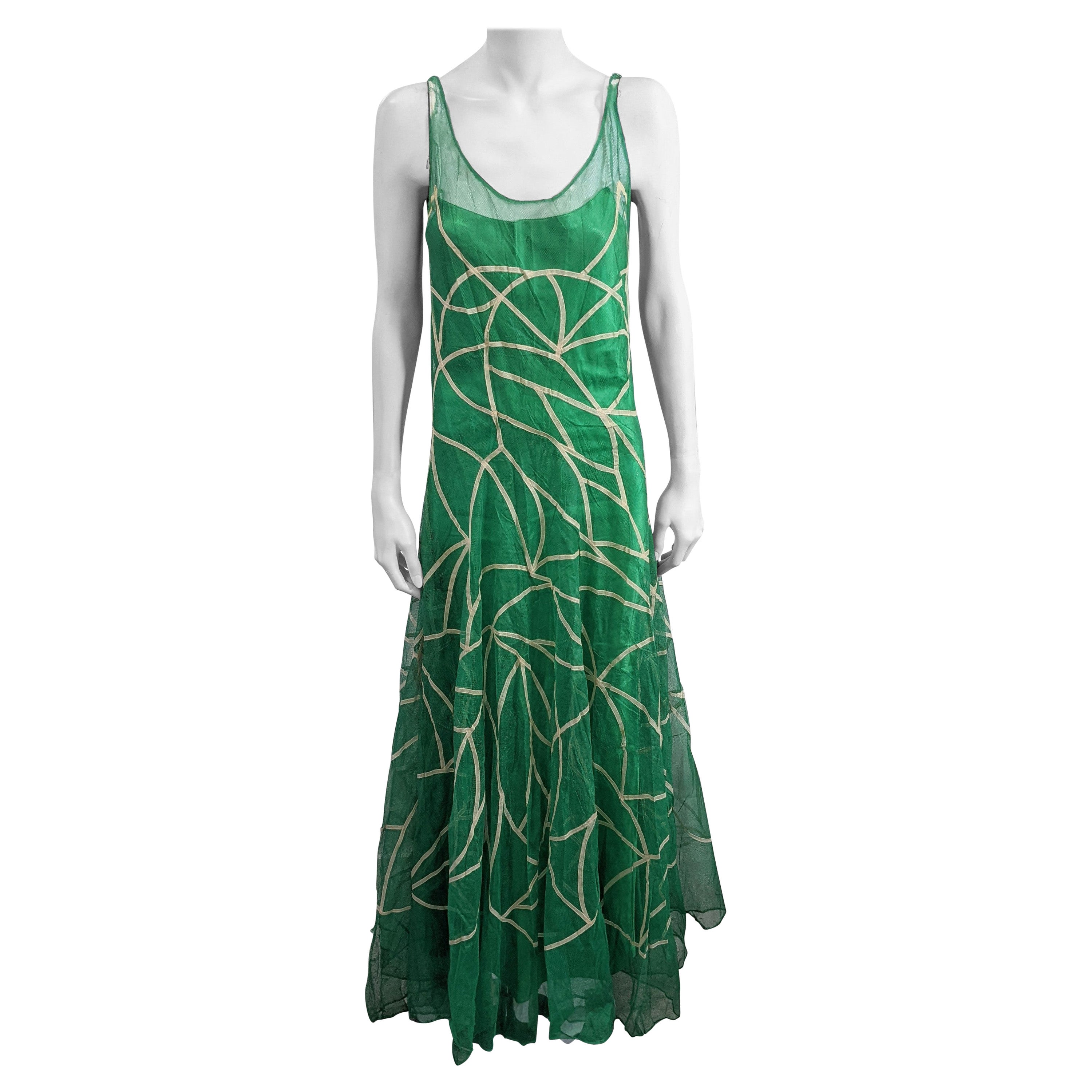 Rare Jeanne Lanvin Art Deco Tulle Gown For Sale