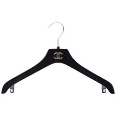 Vintage 90s Chanel black velvet slim clothes hanger