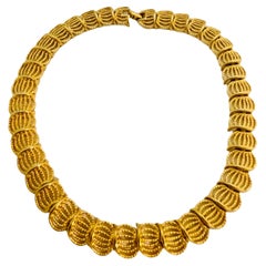 Vintage NAPIER gold chunky choker necklace