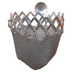 Exceptional Hermès Retractable Silver Chainmail Meshes Coin Purse Vintage RARE