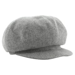 Hermes Newsboy Cap Wool Gray