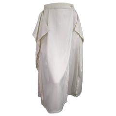 ISSEY MIYAKE Size S Cream Rayon Wrap Skirt