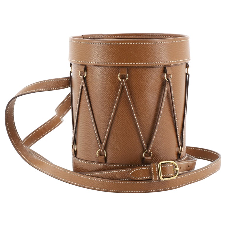 Hermes Sac Tambourine Leather Brown at 1stDibs