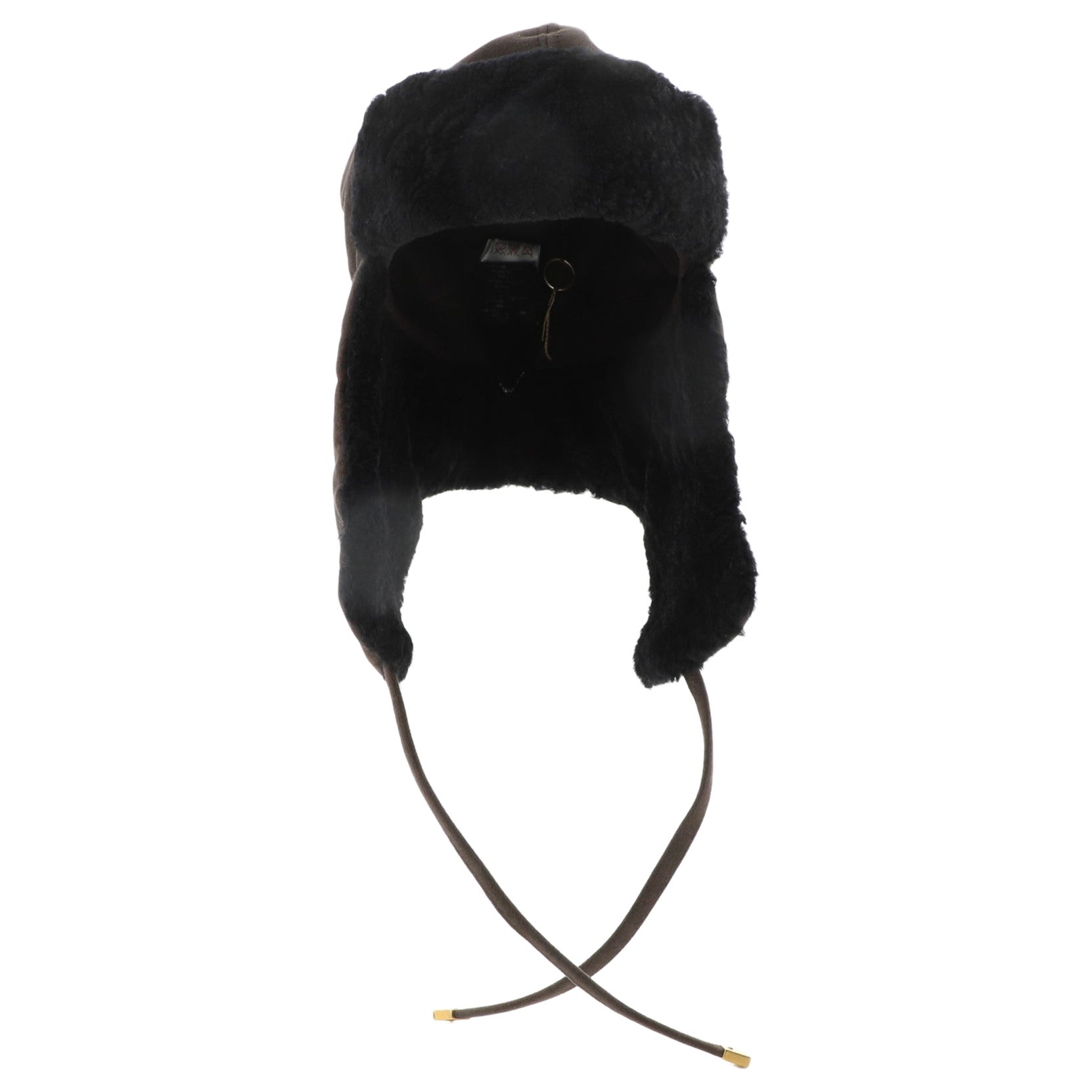 Gucci Crest Trapper Hat Suede and Shearling Brown