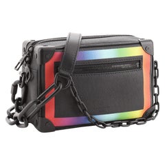 Vintage Louis Vuitton Soft Trunk Bag Rainbow Taiga Leather Mini Black, Print