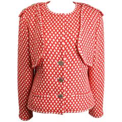Chanel Classic Red/White Polka Dot Tweed Jacket. 3