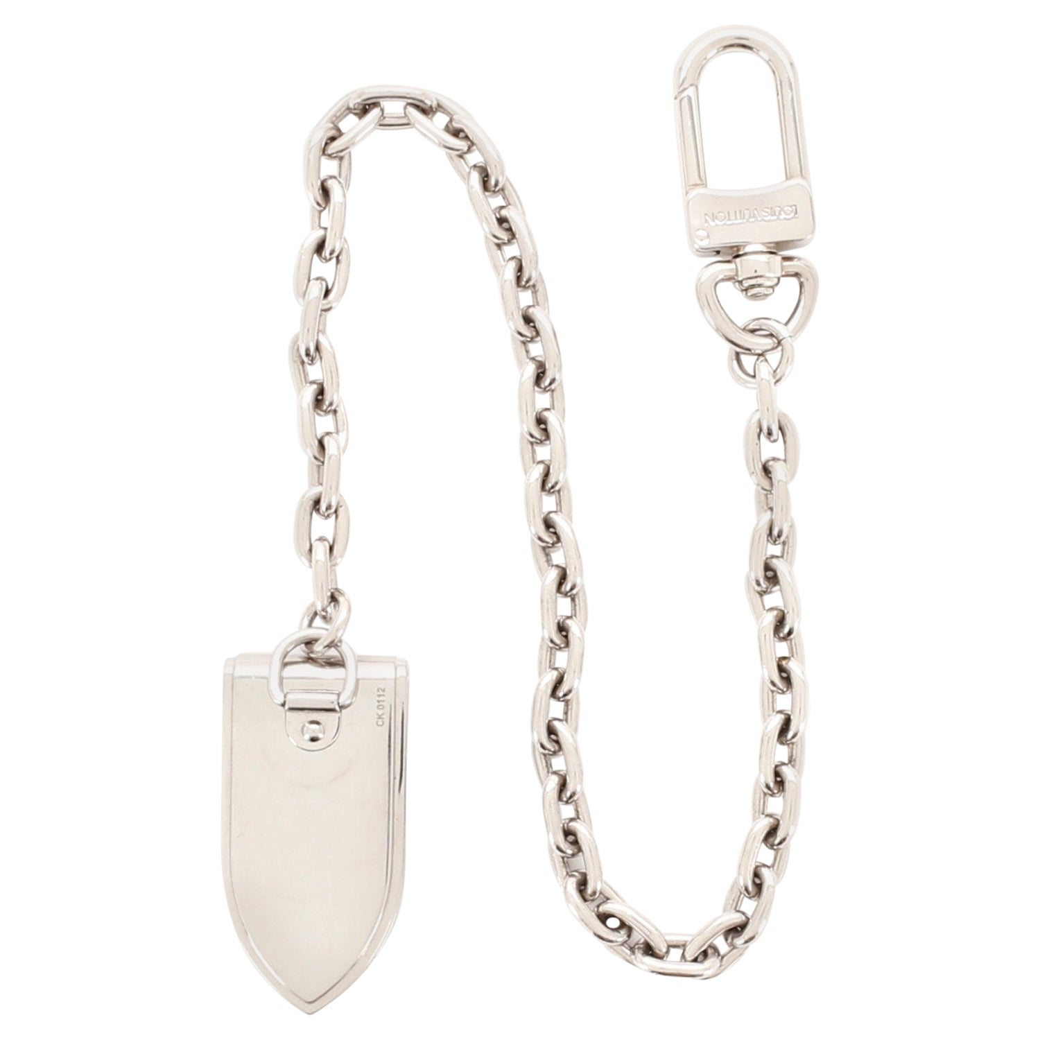 Louis Vuitton M67918 Silver Damier Keychain Keyring Key Charm Pendant 80lk52s