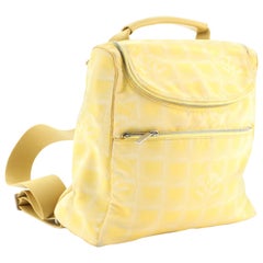 Vintage Chanel Travel Line Backpack Nylon Neutral, Yellow