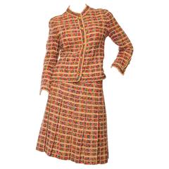 1960s Chanel Haute Couture Boucle Skirt Suit