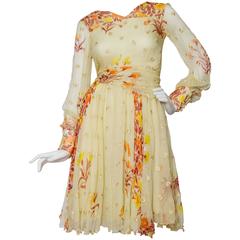 1970s Valentino Sheer Silk Dress 