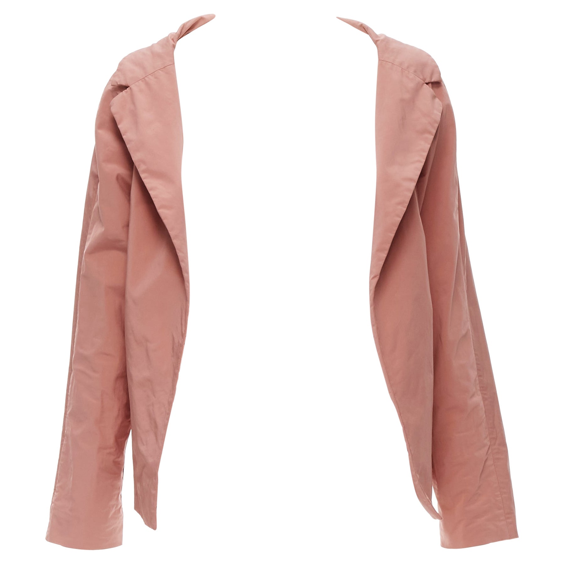 MARNI dusty blush pink polyamide nylon spread collar blazer jacket IT40 XS For Sale