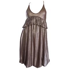 NWT Stella McCartney Gunmetal Pewter Racerback Empire Bubble Dress 7